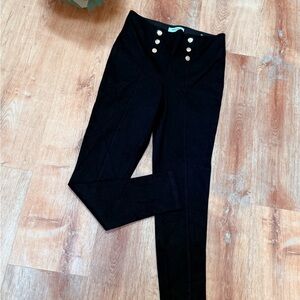 Nine West Black Skinny Jeans with Gold Button Detail